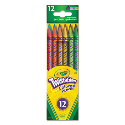 Twistables Colored Pencils, 2 Mm, 2B, Assorted Lead And Barrel Colors, Dozen
