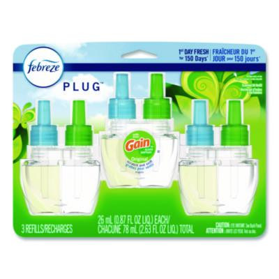 Plug Air Freshener Refills, Gain Original, 0.87 Oz, 3/Pack