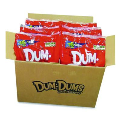 Dum-Dum-Pops, Assorted Flavors, Individually Wrapped, 2 Lb Bag, 200 Pieces/Bag, 6 Bags/Carton