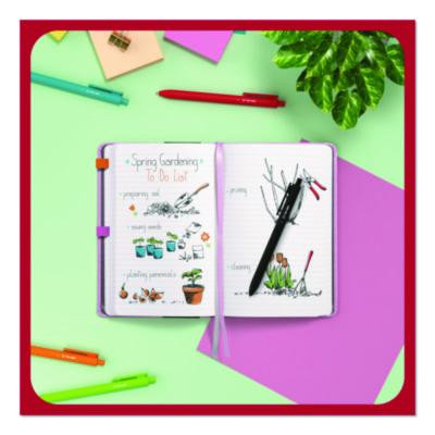 Flexible-Cover Business Journal With Elastic Closure, 1-Subject, Narrow Rule, Mauve Cover, (128) 8 x 5.5 Sheets