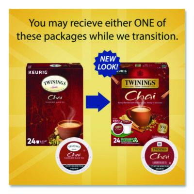 Tea K-Cups, Chai, 0.12 Oz, 24/Box