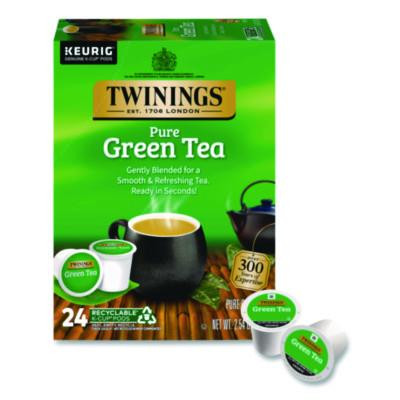 Tea K-Cups, Green Tea, 0.11 Oz, 24/Box