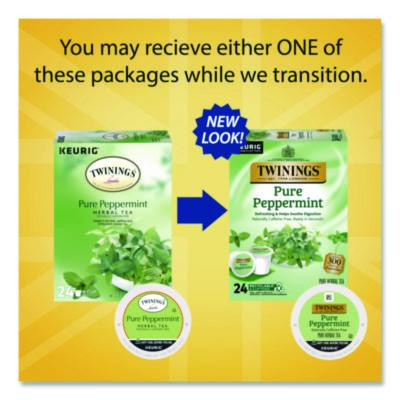 Tea K-Cups, Pure Peppermint, 0.11 Oz, 24/Box