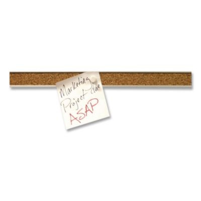 Grip-A-Strip Cork Map Rail, 1" x 96", Brown/Silver