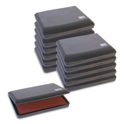 2000 Plus One-Color Felt Stamp Pad, #1, 4.25 x 2.75, Red, 12/Carton