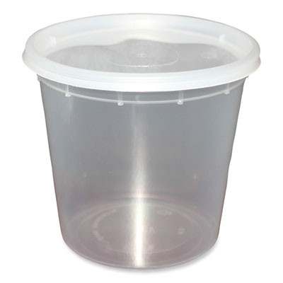 Plastic Deli Container With Lid, 24 Oz, Clear, Plastic, 240/Carton