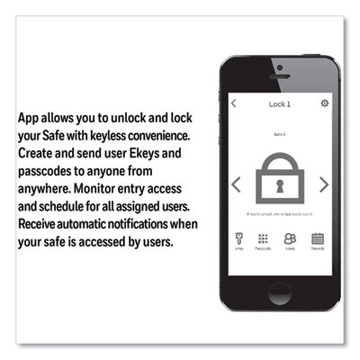 Bluetooth Smart Safe With Touch Screen, 15 x 11.8 x 11.8, 0.97 Cu Ft, Black