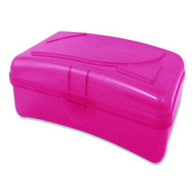 Plastic School Box, 1 Compartment, 8 x 5.13 x 2.13, Randomly Assorted Colors