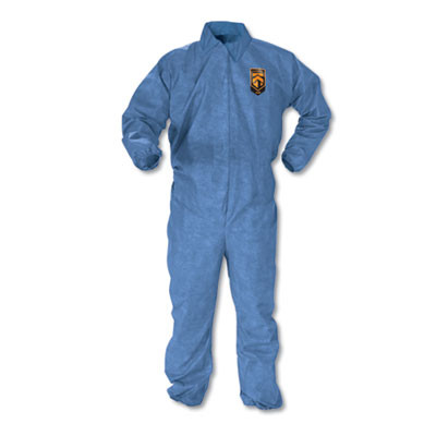 A60 Elastic-Cuff, Ankle And Back Coveralls, Large, Blue, 24/Carton