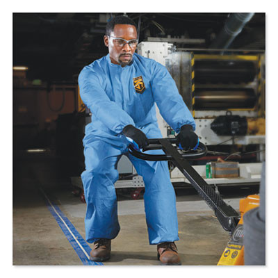 A60 Elastic-Cuff, Ankle And Back Coveralls, Large, Blue, 24/Carton