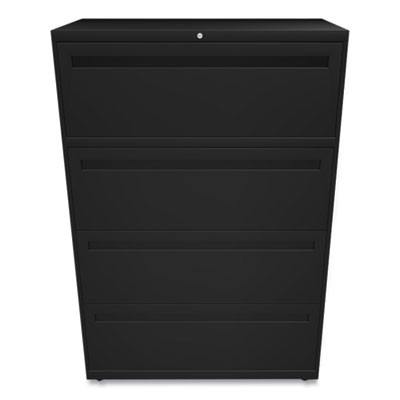 Brigade 700 Series Lateral File, 4 Legal/Letter-Size File Drawers, Black, 36" X 18" X 52.5"