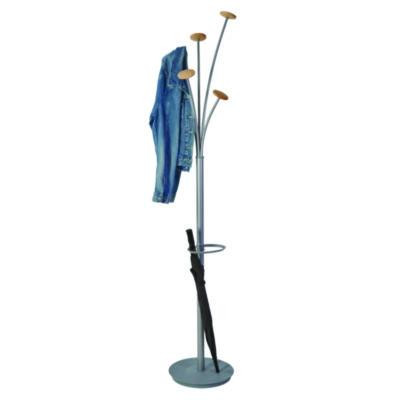 Festival Coat Stand With Umbrella Holder, Five Knobs, 13.97 x 14 x 73.62, Gray