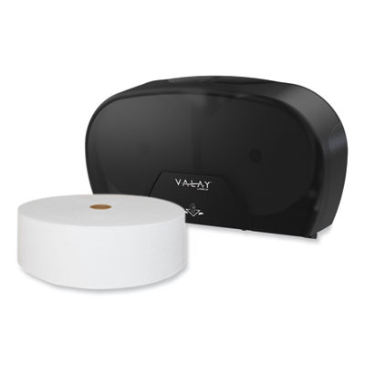 Valay Small Core Jumbo Bath Tissue Dispenser, 5.62 x 11.4 x 21.2, Black