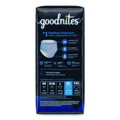 Nighttime Bedwetting Underwear For Boys, X-Large, 95 Lbs To 140+ Lbs, White, 9/Pack, 4 Packs/Carton