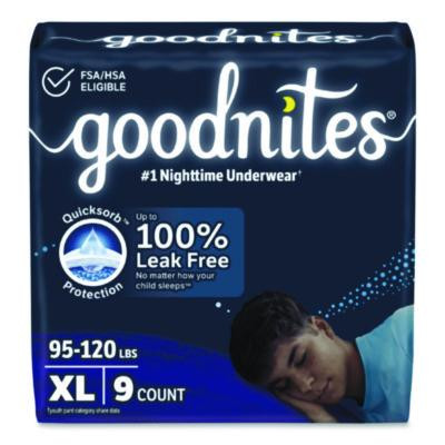 Nighttime Bedwetting Underwear For Boys, Size X-Large, 95 Lbs To 140+ Lbs, White, 9/Pack, 4 Packs/Carton