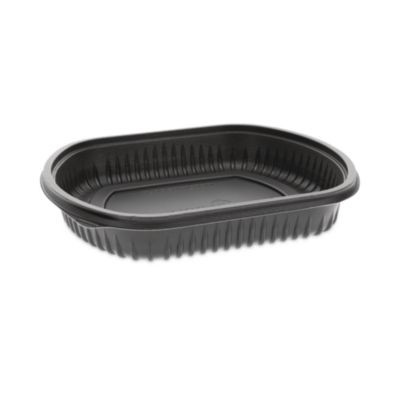 Clearview Micromax Microwavable Container, 36 Oz, 9.37 x 8 x 1.5, Black, Plastic, 250/Carton