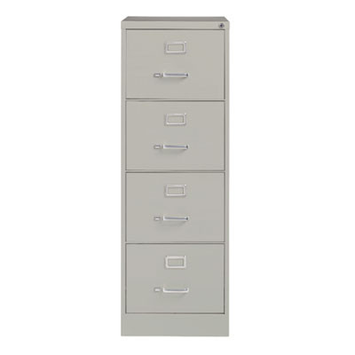 Economy Vertical File, 4 Legal-Size File Drawers, Light Gray, 18" x 25" x 52"
