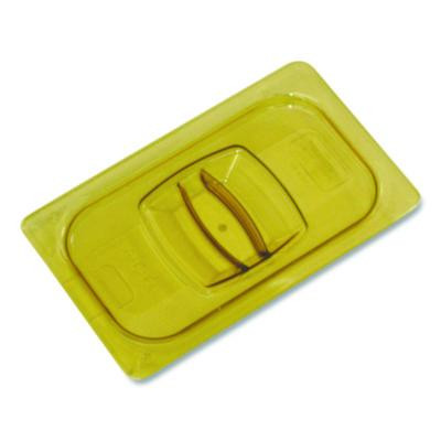 Insert Pan Handled Notched Cover, 6.38 x 0.39 x 10.38, Amber, Plastic, 6/Carton