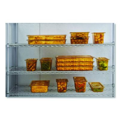 Insert Pan Handled Notched Cover, 6.38 x 0.39 x 10.38, Amber, Plastic, 6/Carton
