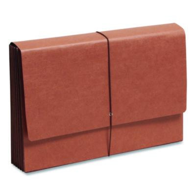 Tuff Expanding Wallets, 5.25" Expansion, 1 Section, Elastic Cord Closure, Legal Size, Redrope