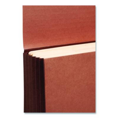 Tuff Expanding Wallets, 5.25" Expansion, 1 Section, Elastic Cord Closure, Legal Size, Redrope