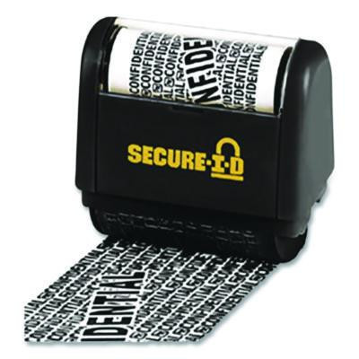 Sercureid Roller Stamp, Confidential/Obscures Data, 1.5", Black Ink