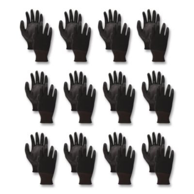 Palm Coated Hppe Gloves, X-Large (Size 10), Salt And Pepper/Black, 12 Pairs