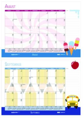 Academic Year Recycled Desk Pad Calendar, Illustrated Seasons Artwork, 22 x 17, Black Binding, 12-Month (July-June):2025-2026