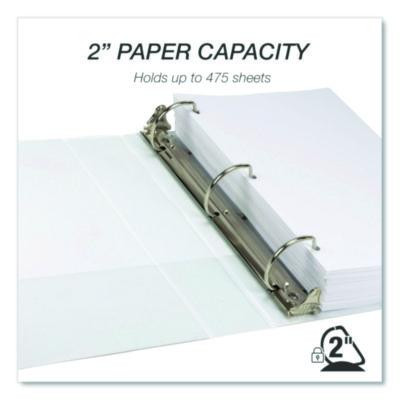 Durable D-Ring View Binders, 3 Rings, 2" Capacity, 11.5" x 8.5", White, 4/Pack