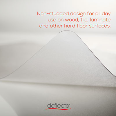 Clear All Day Use Chair Mat For Hard Floors, Rectangular, Straight Edges, 45" x 53", Clear