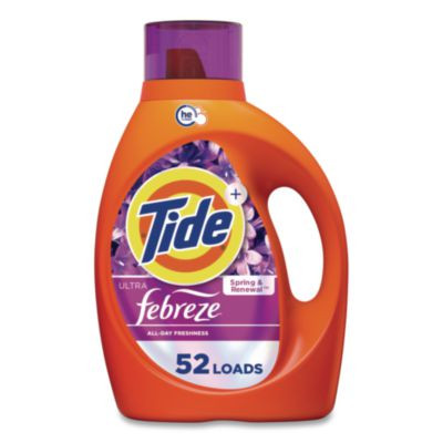 Plus Febreze He Liquid Laundry Detergent, Spring And Renewal, 84 Oz Bottle, 4/Carton