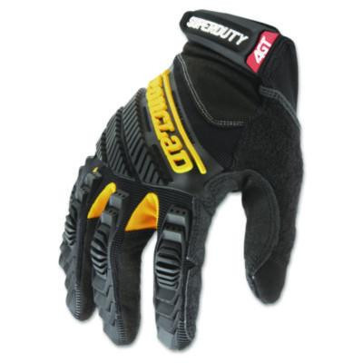 Superduty Gloves, En388: 4132, 12" Long, Medium, Black/Yellow, Pair