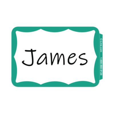 Self-Adhesive Name Badges, 3.5 X 2.25, Green, 100/Box