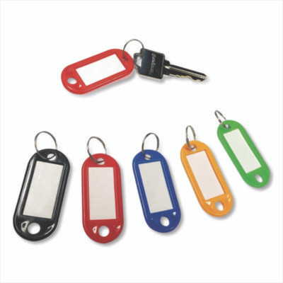 Colored Key Tags, Plastic, 0.9 X 2, Assorted, 20/Pack
