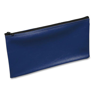 Multipurpose Zipper Deposit Bags, Polyester, 11.3" x 6.3", Blue, 3/Pack
