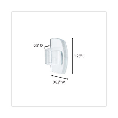 Cord Clip, Round, With Adhesive, 0.75"w, Clear, 4/Pack