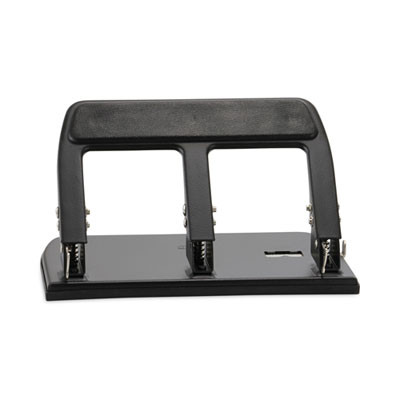 40-Sheet Three-Hole Punch With Padded Handle, 9/32" Holes, Black