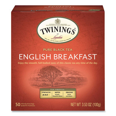Tea Bags, English Breakfast, 3.53 Oz, 50/Box