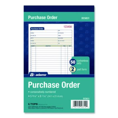Multipart Purchase Order Pad, Two-Part Carbonless, 5.56 x 7.94, 50 Forms Total