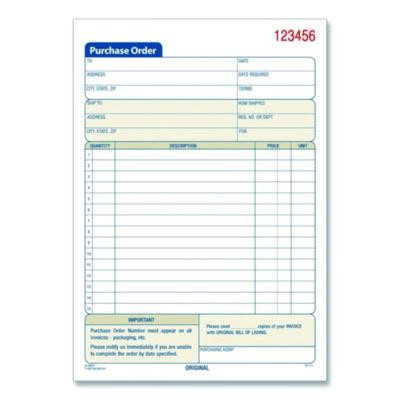 Multipart Purchase Order Pad, Two-Part Carbonless, 5.56 x 7.94, 50 Forms Total