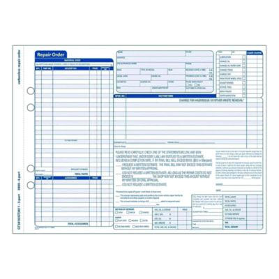 Multipart Auto Repair Work Order Forms With Checklist For Routine Jobs, Three-Part Carbonless, 10.94 x 8.5, 50 Forms Total