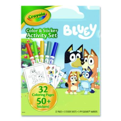 Bluey Color And Sticker Activity Set, Includes Five Markers, Ages 3 And Up, 32 Pages