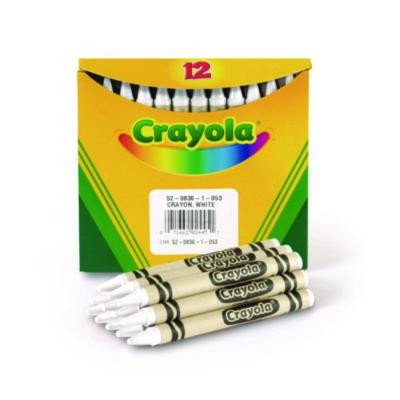 Bulk Crayons, Regular Size, 0.31" x 3.63", White, 12/Box