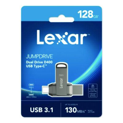 Jumpdrive D400 Usb 3.1 Flash Drive, 128 Gb, Titanium