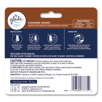 Plugin Scented Oil Refill, Cashmere Woods, 0.67 Oz, 5/Pack
