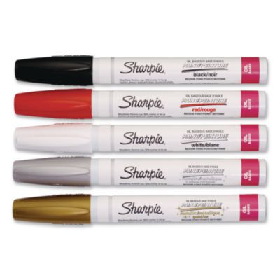 Permanent Paint Marker, Medium Bullet Tip, Assorted, 5/Pack