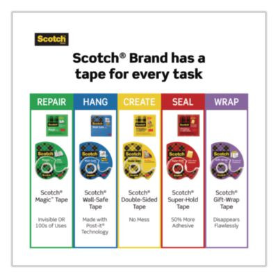 Magic Tape Refill, 1" Core, 0.5" x 36 Yds, Clear, 108 Rolls/Carton