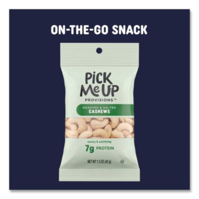 Roasted And Salted Cashews, 1.5 Oz Pouch, 36/Box
