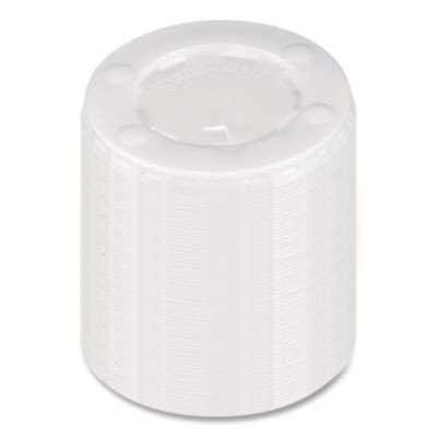 Straw-Slot Cold Cup Lids, Identification Buttons, Fits 10 Oz Cold Cups, Plastic, Translucent, 2,000/Carton