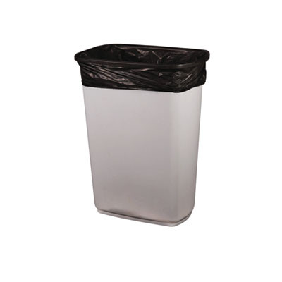 High-Density Waste Can Liners, 10 Gal, 8 Mic, 24" x 24", Black, Roll, 1,000/Carton
